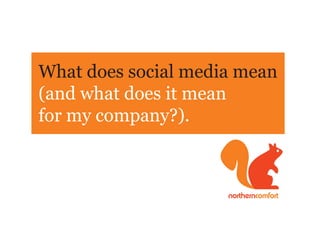 What does social media mean
(and what does it mean
for my company?).
 