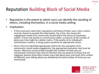 Reputation  Building Block of Social Media ,[object Object],[object Object],[object Object],[object Object],SECTION 1 