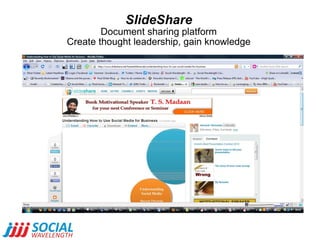 SlideShare Document sharing platform Create thought leadership, gain knowledge 