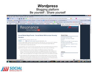 Wordpress Blogging platform Be yourself : Share yourself 