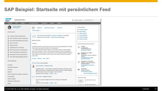 © 2016 SAP SE or an SAP affiliate company. All rights reserved. 27Customer
SAP Beispiel: Startseite mit persönlichem Feed
 