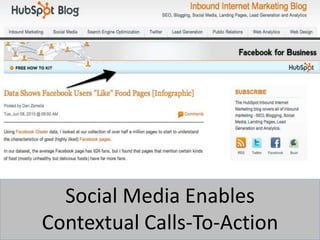 Social Media Enables
Contextual Calls-To-Action
 