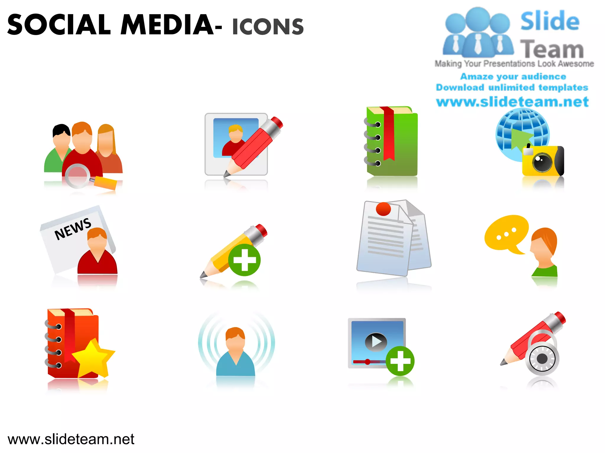 Social media icons powerpoint presentation slides. | PDF