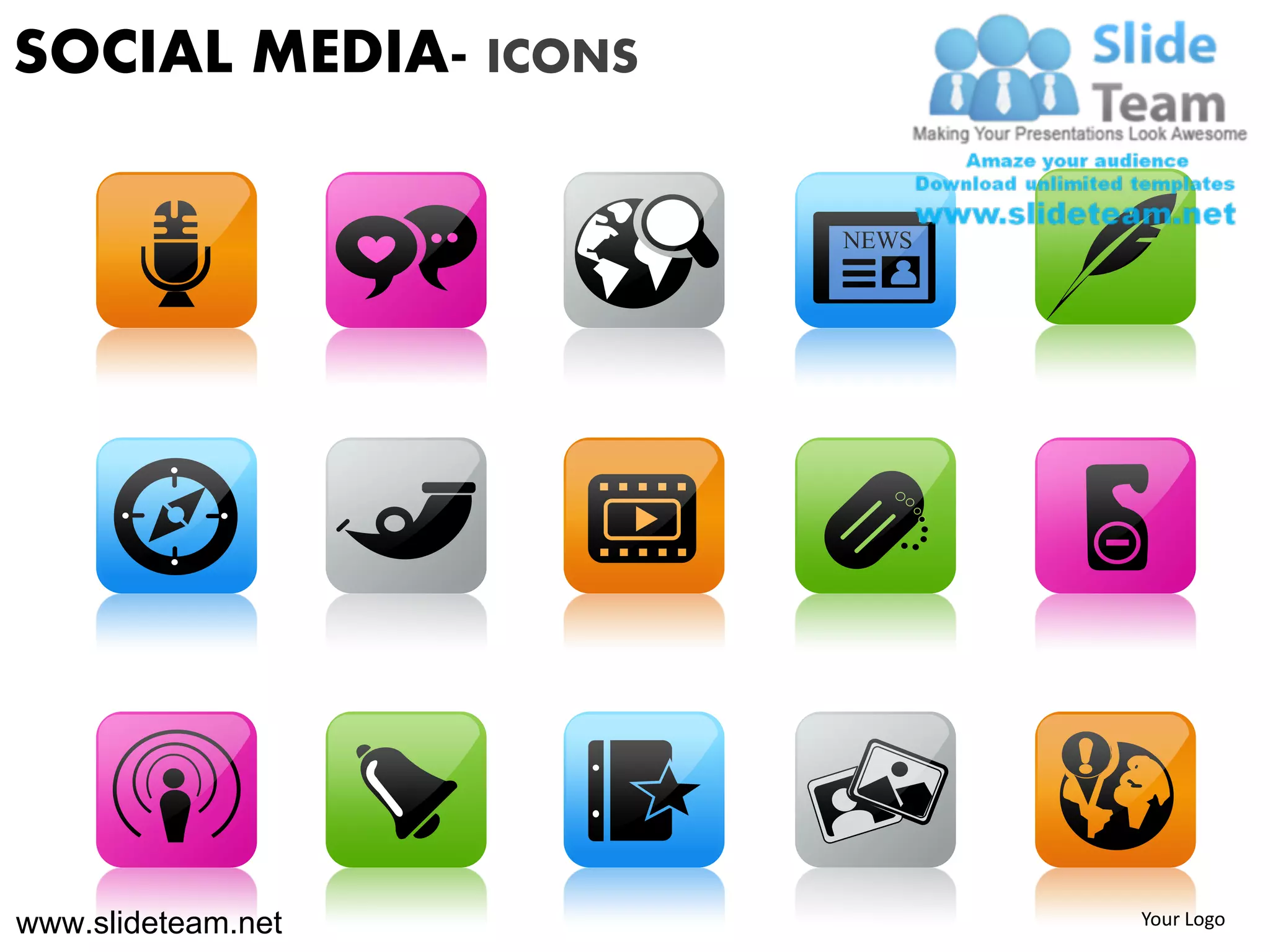 Social media icons powerpoint presentation slides. | PDF