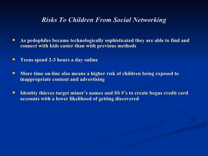 social networks online dating and psychologial impact on kids