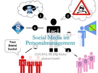 Social Media im
Personalmanagement
   12.03.2012, Dr. Jörg Klukas
         pludoni GmbH
 