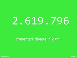 2.619.796
comentarii directe in 2015
90/147Presa online
 