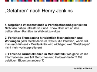 Digital Natives versus Digital Immigrants Kritik Niemand ist “born digital”. 