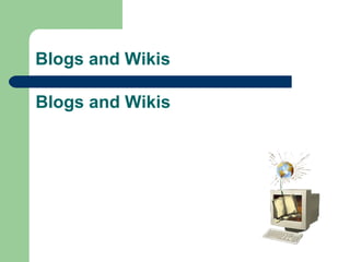 Blogs and Wikis Communication platform Article and news discussion Trends profiling An online notebook  Link out to external resources, protocols, data Open or closed In-house, password protected Viewable by the public 