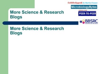 Science & Research Blogs -News & Extra Useful Chemistry http://usefulchem.blogspot.com/ Chronicles research involving the synthesis of novel anti-malarial compounds. Closely tied to Useful Chemistry wiki Cold Spring Harbor Protocols http://www.cshblogs.org/cshprotocols/ Discusses current events in biology with emphasis on lab techniques, protocols are highlighted & discussed in detail 