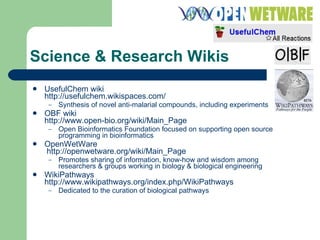 Science & Research Blogs -Lab Notes Lab notes now more on wikis than blogs Cameron Neylon  http://biolab.isis.rl.ac.uk/camerons_labblog Michael Barton http://www.michaelbarton.me.uk/research/ 