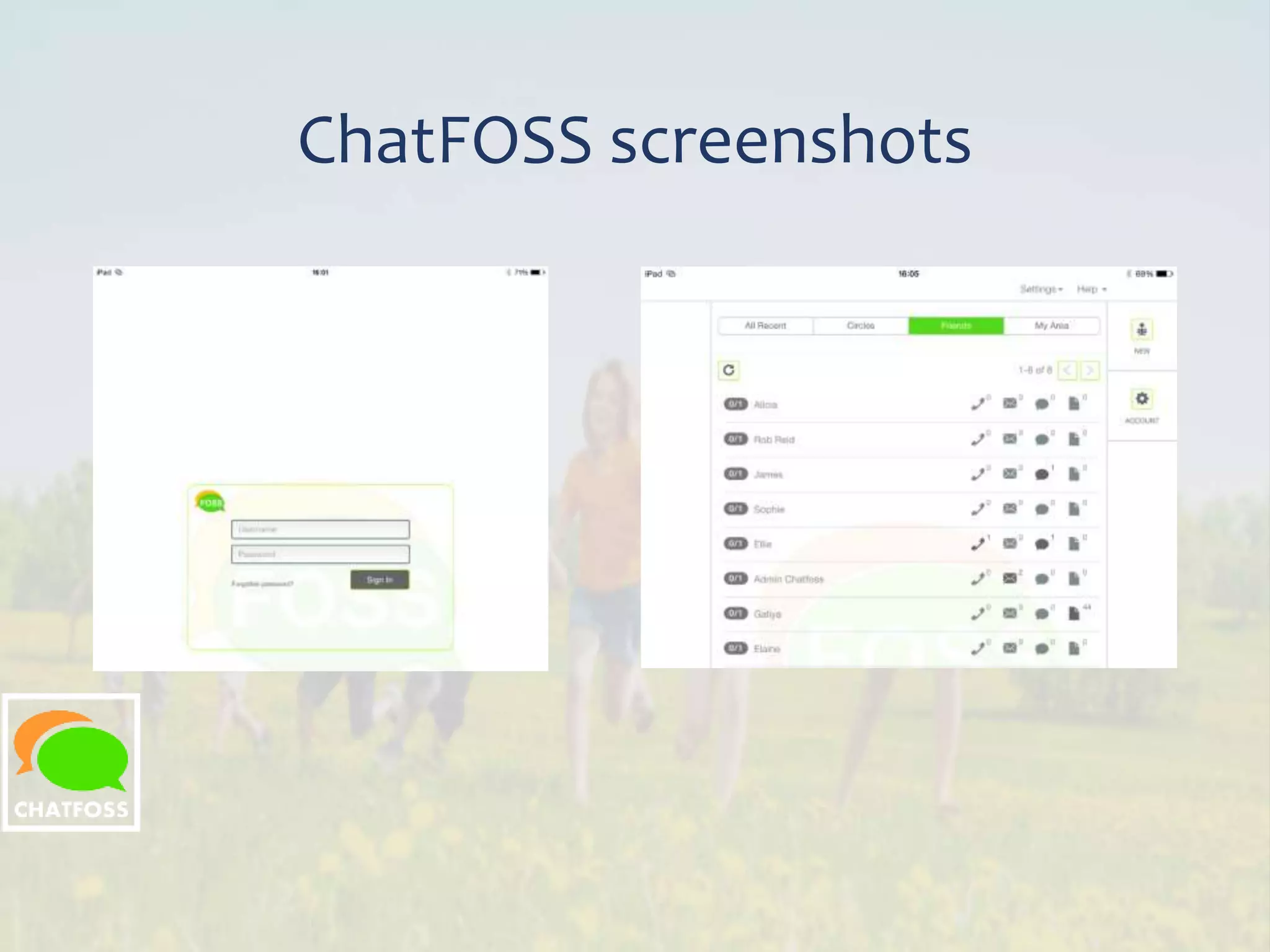 ChatFOSS screenshots
 