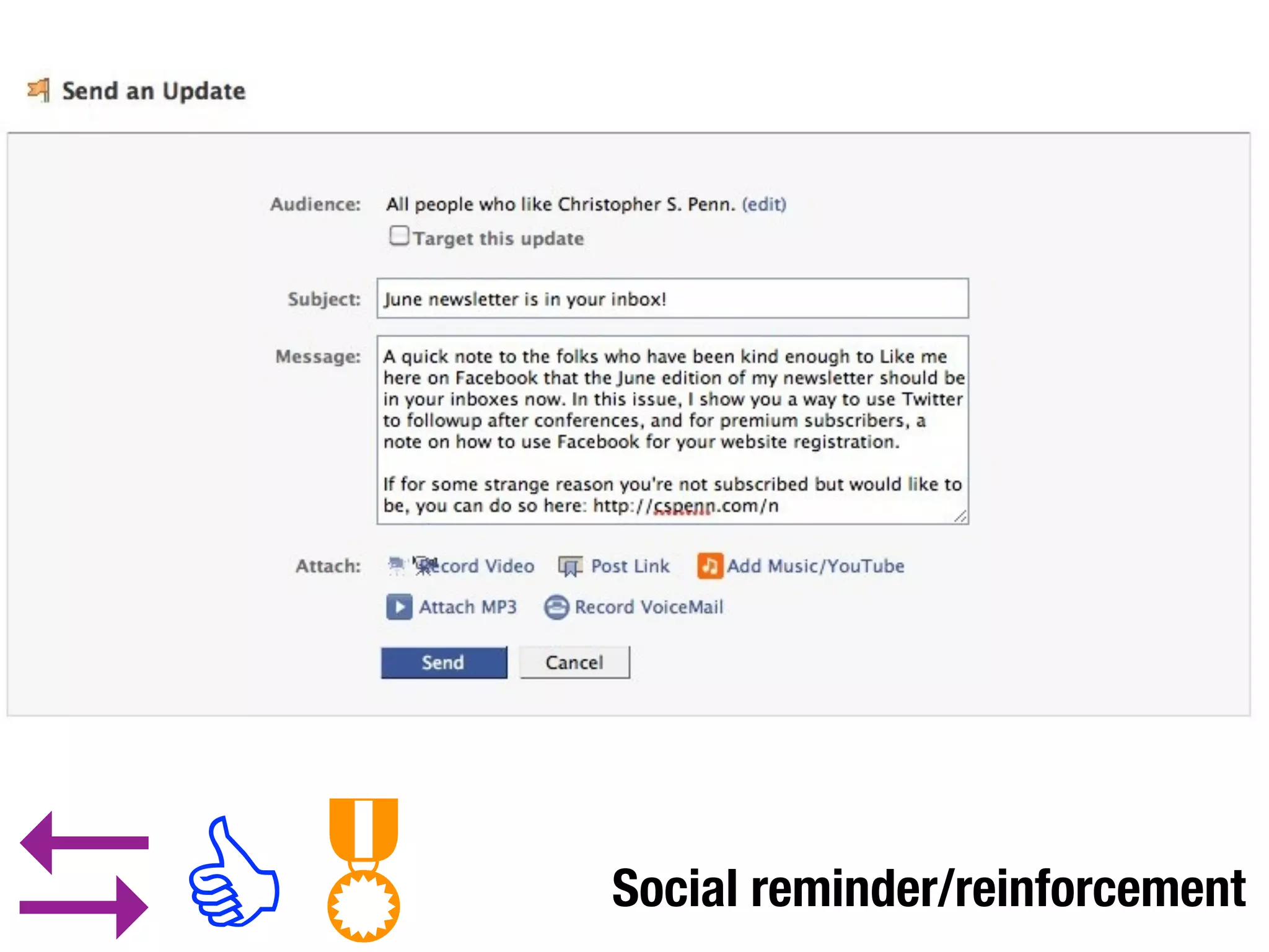 D C   Social reminder/reinforcement
 