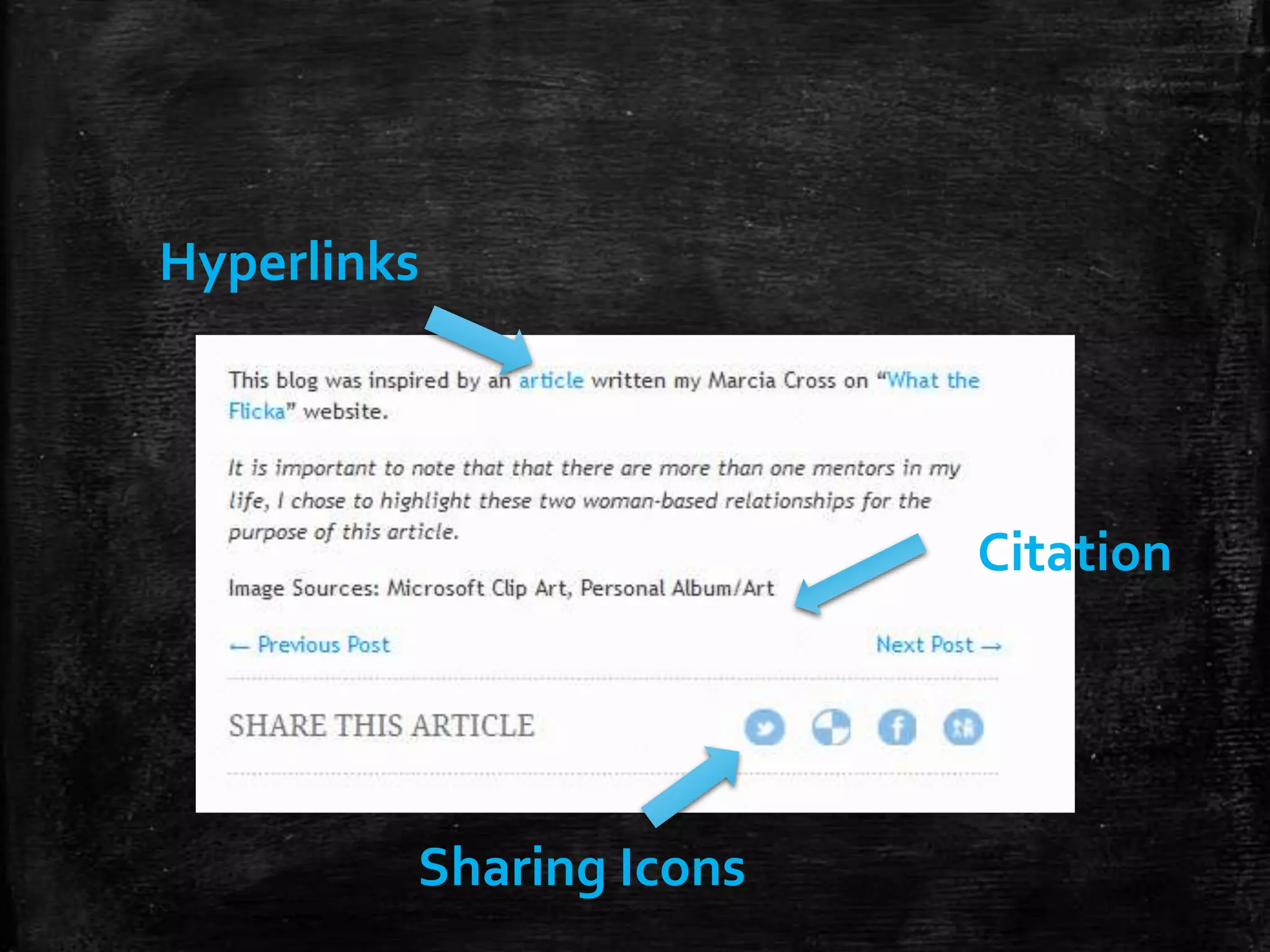 Tips for Writing Your Posts
(Writing Formula)
Intro

I am going to tell you about this
topic.

3 Key Points Here are 3 things that prove my point.
Summarize

“Therefore points 1, 2 & 3, verify the
point I am trying to make”.

Byline

Custom text you use to promote
website/courses/etc.

 