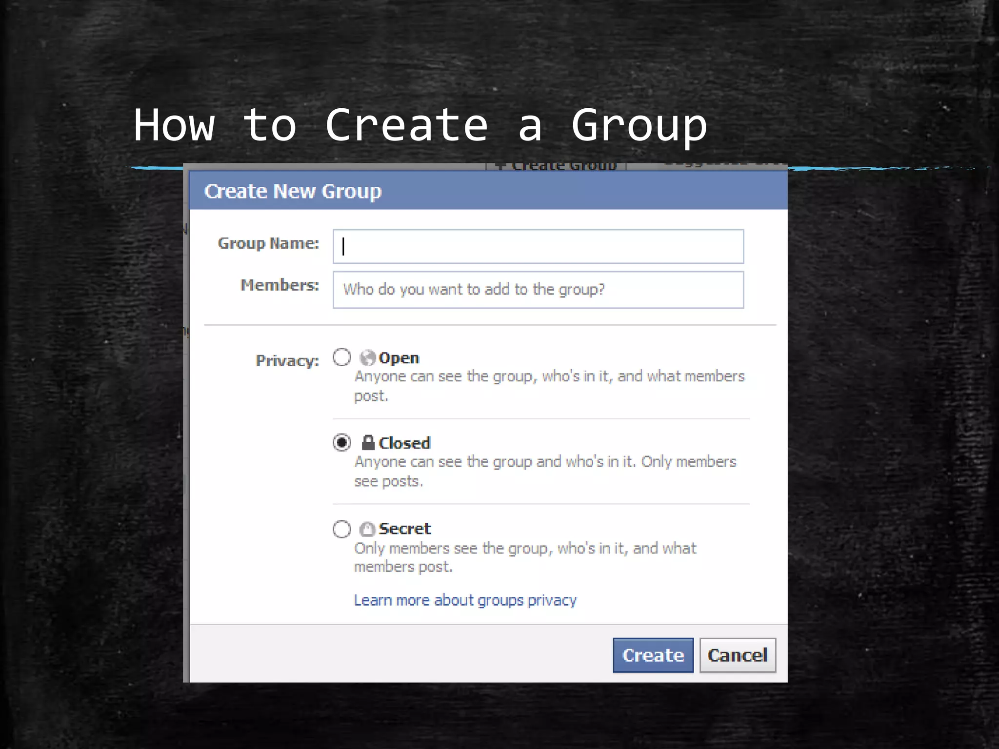 How to Create a Group

 