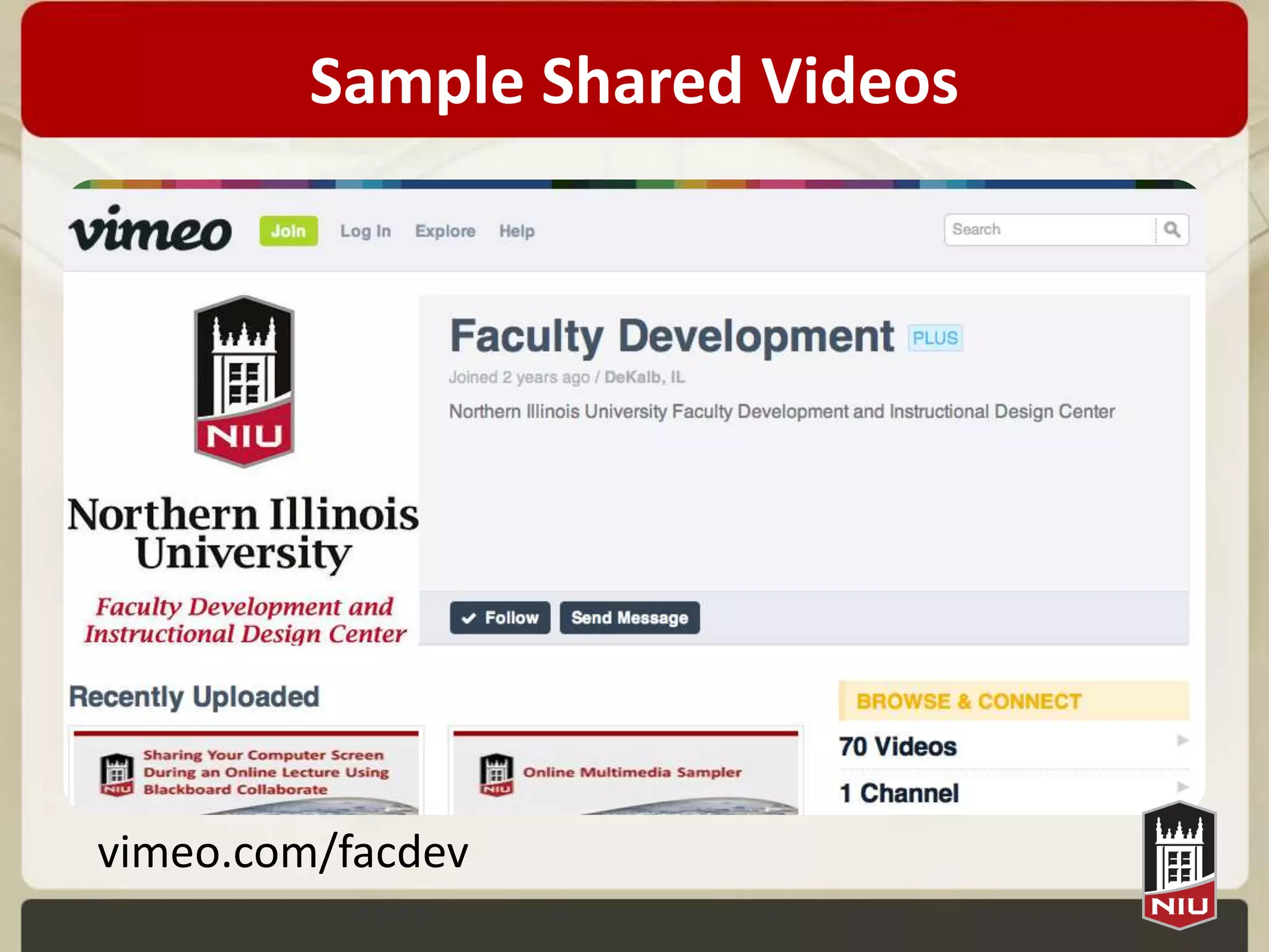 Sample Shared Videos




vimeo.com/facdev
 