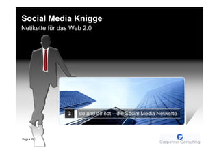 Social Media Knigge
Netikette für das Web 2.0




                3   do and do not – die Social Media Netikette



Page   15
 