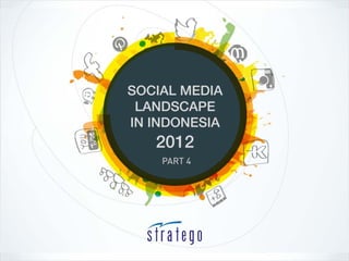Social Media Landscape in
     Indonesia 2012


           PART 4
 