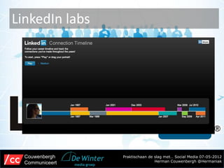 LinkedIn labs




  Couwenbergh    Praktischaan de slag met… Social Media 07-05-2012
  Communiceert                   Herman Couwenbergh @Hermaniak
 