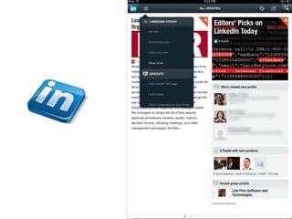 Scenario 1: Bob decides to join LinkedIn and obtains a new matter through a
LinkedIn Group where he regularly joins discussions and answers questions. Bob
practices in IP and after answering a question in a related group, he was hired.
 