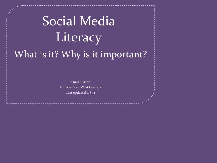 Social Media Literacy