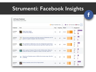 Strumenti: Facebook Insights 
 