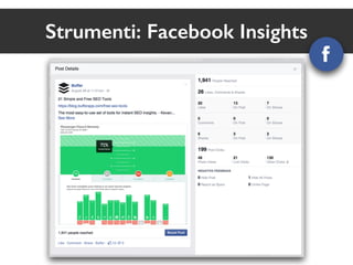 Strumenti: Facebook Insights 
 