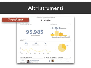 Altri strumenti 
TweetReach 
 