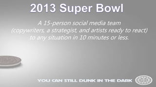 A 15-person social media team
(copywriters, a strategist, and artists ready to react)
to any situation in 10 minutes or less.
 