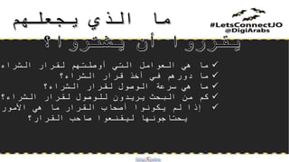 ‫الشراء؟‬ ‫لقرار‬ ‫أوصلتهم‬ ‫التي‬ ‫العوامل‬ ‫هي‬ ‫ما‬
‫الشراء؟‬ ‫قرار‬ ‫أخذ‬ ‫في‬ ‫دورهم‬ ‫ما‬
‫الشراء؟‬ ‫لقرار‬ ‫الوصول‬ ‫سرعة‬ ‫هي‬ ‫ما‬
‫الشراء؟‬ ‫لقرار‬ ‫للوصول‬ ‫يريدون‬ ‫البحث‬ ‫من‬ ‫كم‬
‫األمور‬ ‫هي‬ ‫ما‬ ‫القرار‬ ‫أصحاب‬ ‫يكونوا‬ ‫لم‬ ‫إذا‬
‫القرار؟‬ ‫صاحب‬ ‫ليقنعوا‬ ‫يحتاجونها‬
 