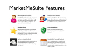 MarketMeSuite Features
 