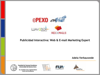Publicidad Interactiva: Web & E-mail Marketing Expert




                                       Adela Verbauwede
 