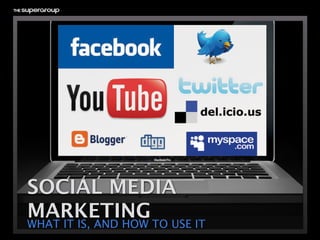 SOCIAL MEDIA
MARKETING
WHAT IT IS, AND HOW TO USE IT
 