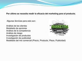 ¿QUE ES UN ESTUDIO DE MERCADO?El estudio de mercado es un proceso sistemático de recolección y análisis de datos e información acerca de los clientes, competidores y el mercado. Sus usos incluyen ayudar a crear un plan de negocios, lanzar un nuevo producto o servicio, mejorar productos o servicios existentes y expandirse a nuevos mercados.El estudio de mercado puede ser utilizado para determinar que porción de la población comprara un producto o servicio, basado en variables como el género, la edad, ubicación y nivel de ingresos.El estudio de mercado es generalmente primario o secundario. En el estudio secundario, la compañía utiliza información obtenida de otras fuentes que aparecen aplicables a un producto nuevo o existente. Las ventajas del estudio secundario incluyen el hecho de ser relativamente barato y fácilmente accesible. Las desventajas del estudio secundario: a menudo no es específico al área de investigación y los datos utilizados pueden ser tendenciosos y complicados de validar.