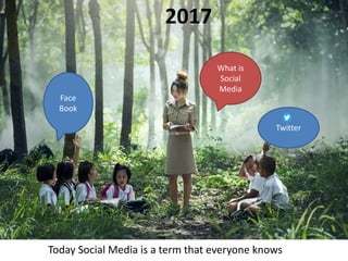 Twitter
2017
Today Social Media is a term that everyone knows
Face
Book
What is
Social
Media
 