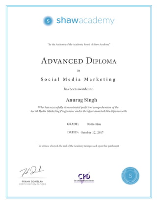 Social media marketing Certificate 