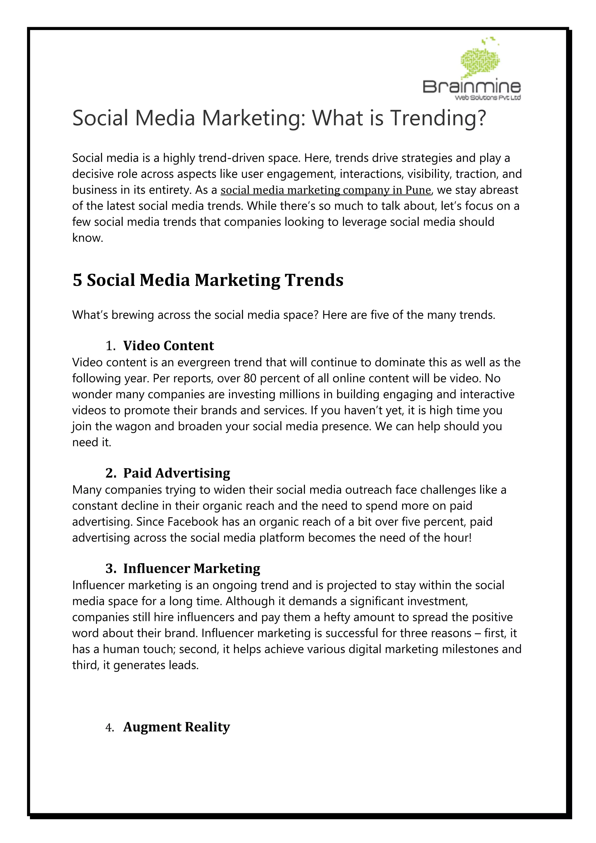 Social Media Marketing What is Trending? PDF