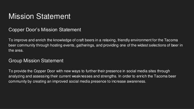 Social Media Marketing Of The Copper Door