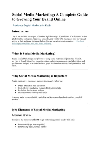 Comprehensive Social Media Marketing Guide to Grow Your Brand Online | DOCX