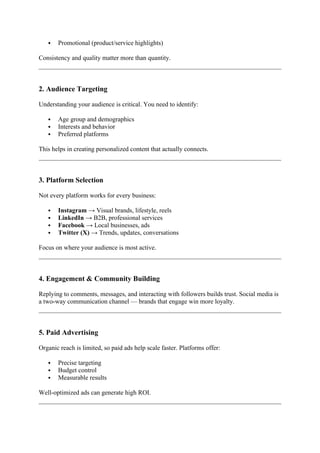 Comprehensive Social Media Marketing Guide to Grow Your Brand Online | DOCX