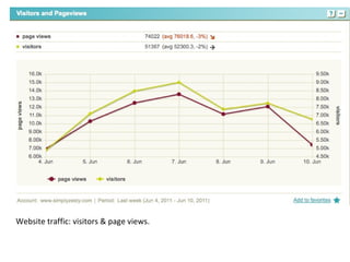 Website traffic: visitors & page views. 