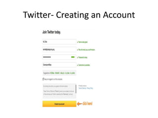 Twitter- Creating an Account
 