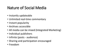 Social Media Marketing Statistics - 2020
• Nearly 50% of the world's population uses social media. That's over 3
billion u...