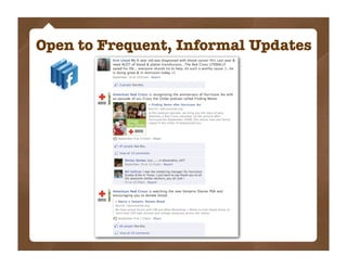 Open to Frequent, Informal Updates
 