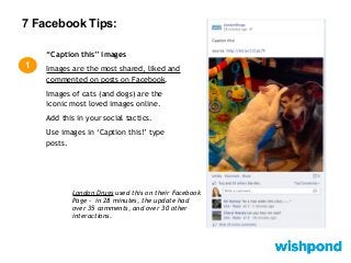 7 Facebook Tips:
2
Questions about People’s Pets
Get your Facebook Fans talking. Ask
questions that your customers care
ab...