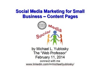 Social Media Marketing For Small Business - Content Pages