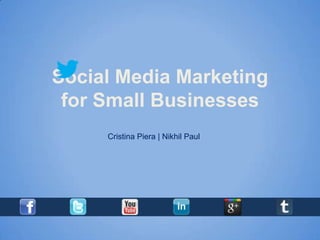 Social Media Marketing
 for Small Businesses
     Cristina Piera | Nikhil Paul
 