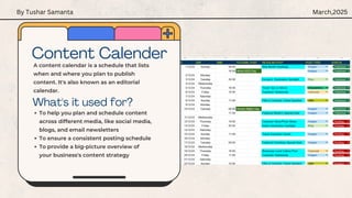 Consistent Calender SMM (Social Media Marketing) Presentation | PDF