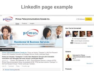 LinkedIn page example
 