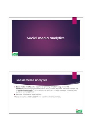 Social media marketing social media analytics